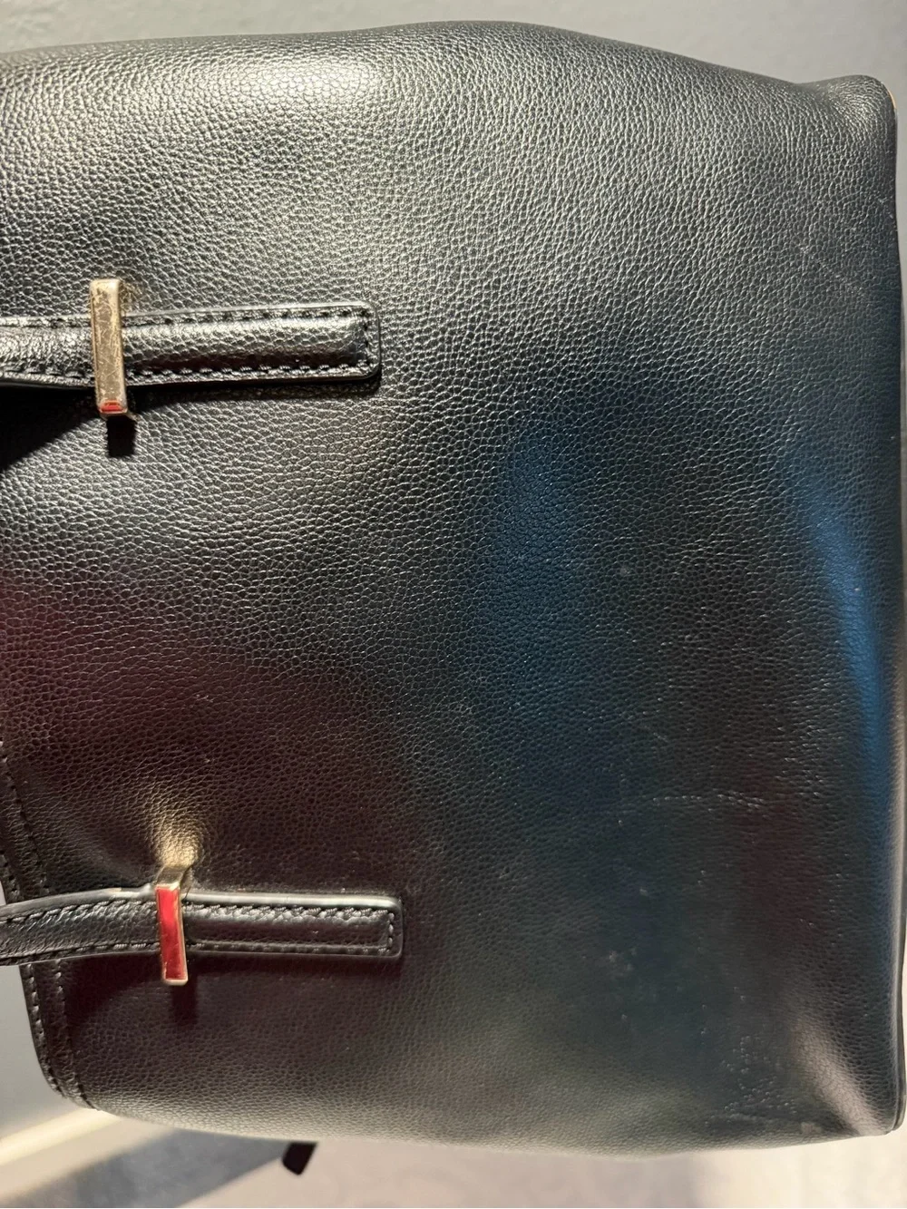 kate spade Black Leather Tote with Gold Hardware NON STRAP.
